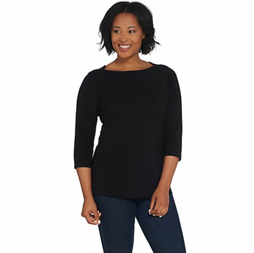 Denim and company perfect jersey  3/4 sleeve  top